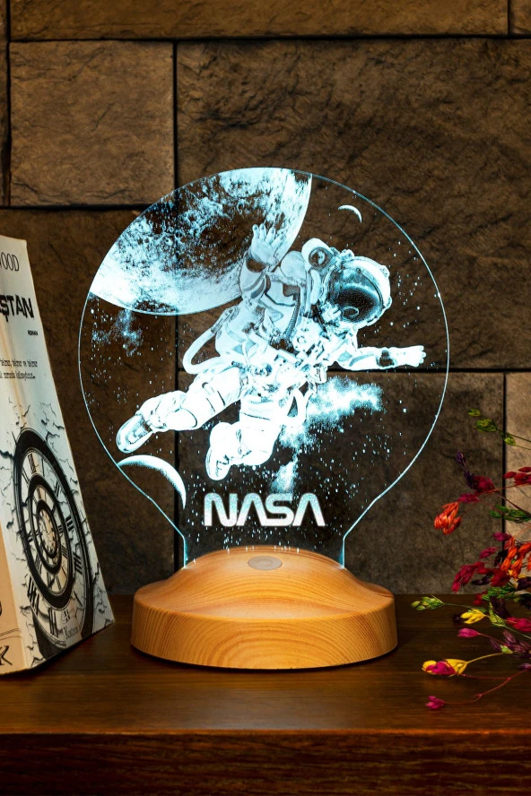 Astronot Led Lamba, Nasa Logolu Astronot Hediyesi, Kozmonot, Uzay Hediyesi Led Lamba ürün görseli 1