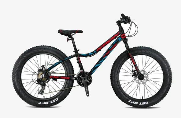 Kron Fxc 500 - 20 Mtb - 11 - 7 Vites - Mekanik Disk Fren - Mat Siyah-Kırmızı/Mavi ürün görseli 1