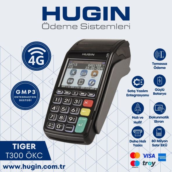 HUGIN Tiger T300 Mobil 4G Yazarkasa Pos Temassız ürün görseli 1