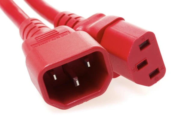 C13-C14 Power Kablosu 2 metre Kırmızı 3x1.5 mm ürün görseli 1