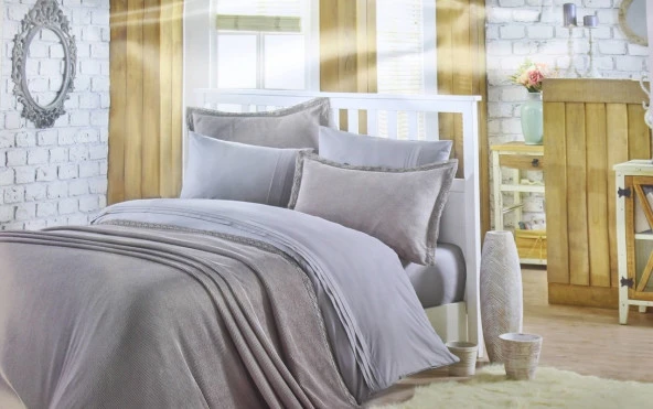 Hobby Natural Set Poplin Tek Kişilik Nevresim Takımı Taupe %100 Pamuk ürün görseli 1