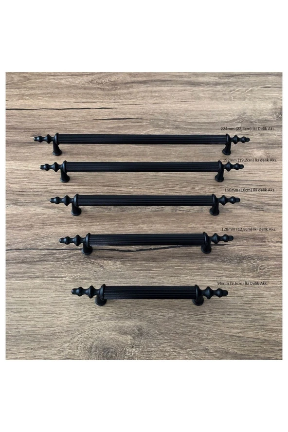 Mat Siyah Mobilya Dolap Mutfak Çekmece Kulpu 96 Mm (9,6 Cm) 5 Adet ürün görseli 1