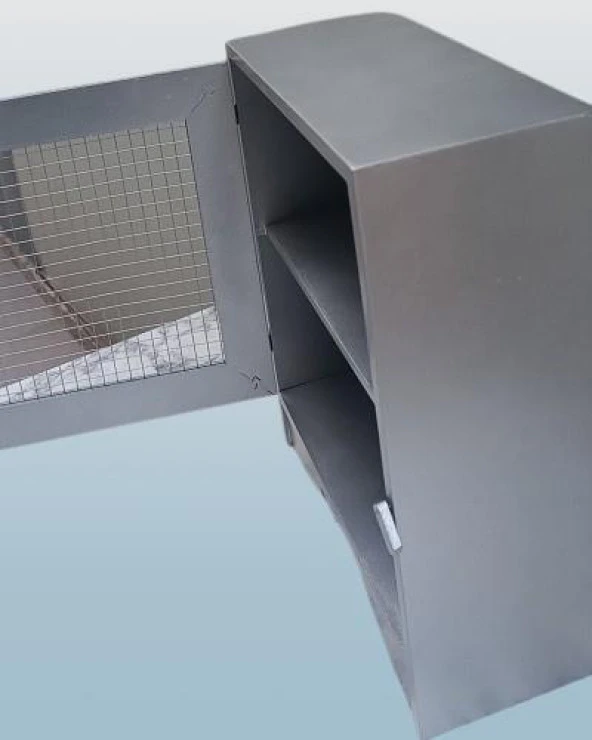 Hobi ADN 90354 Model Dekoratif Tezgah Telli Dolap Gümüş Gri Renk Ahşap MDF ElYapı ürün görseli 1