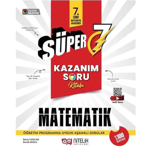 Nitelik Yayınları 7.Sınıf Süper Matematik Kazanım Soru Kitabı ürün görseli 1