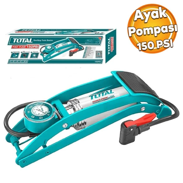 Ayak Tipi Basma Bisiklet Pompası 150 Psı Top Lastik Şişme Bot Yatak Top Şişirme Pompa Metal Gövde ürün görseli 1