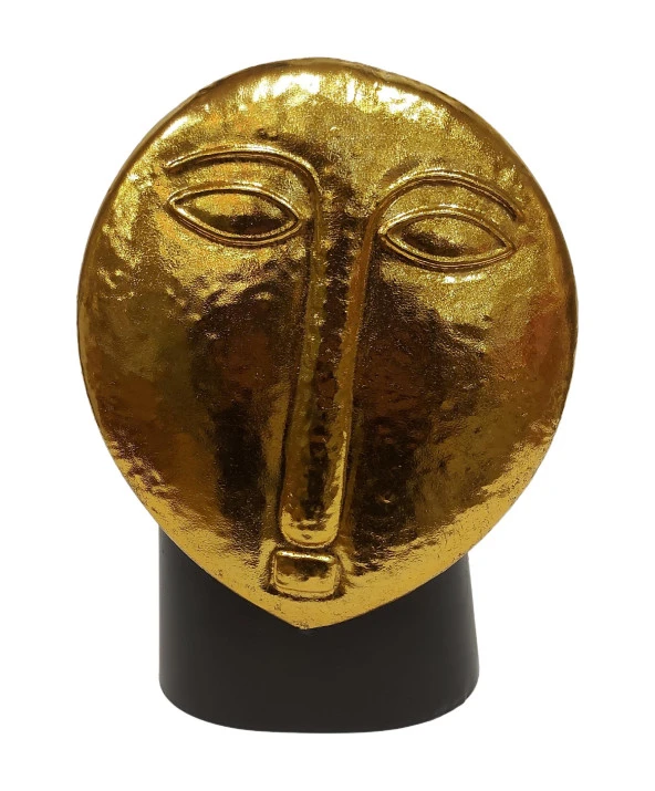 Biev Metal Vazo Yüz Kabartmalı 26x14x36 cm ürün görseli 1