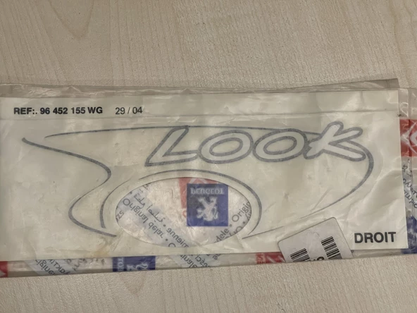 Peugeot 206, LOOK Yazı (Sağ Beyaz) OEM (8665.T5) ürün görseli 1