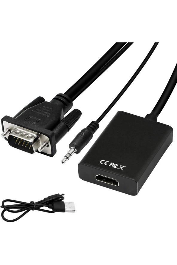 VGA PC'yi HDMI Monitöre Projektöre Bağlamak için VGA - HDMI Dönüştürücü VGA Erkek - HDMI Dişi ürün görseli 1