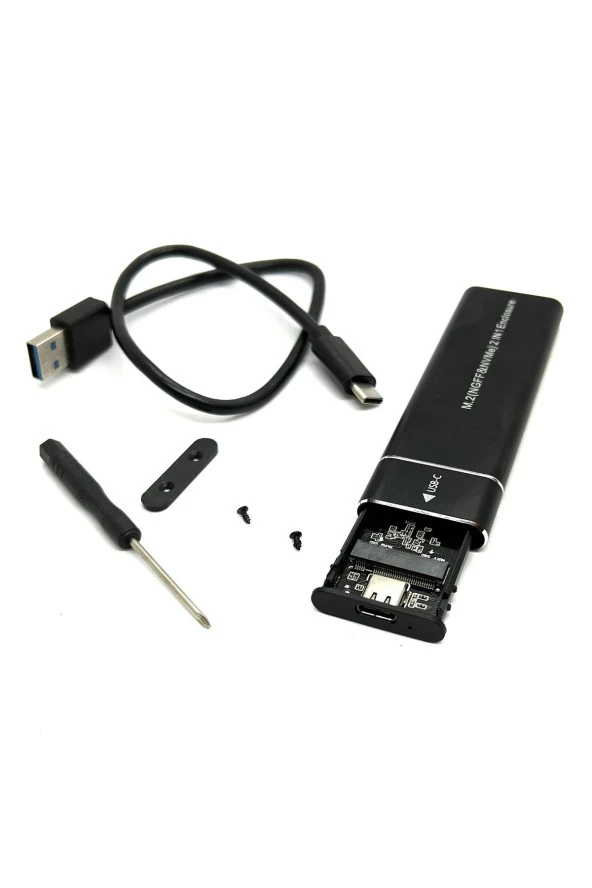 NGFF/M.2 NVME Uyumlu SSD Kutu 2 Si 1 Arada USB C 10 Gbps Alimunyum Harici Kutu M.2 Nvme & ürün görseli 1
