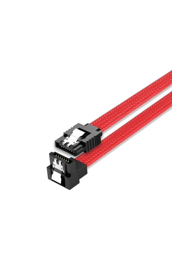 90 Derece Sata 3.0 Kilitli Hdd Ssd Sata Data Bağlantı Kablo Sata L Kablo Sata Iıı 6.0 Gbps Kırmızı ürün görseli 1