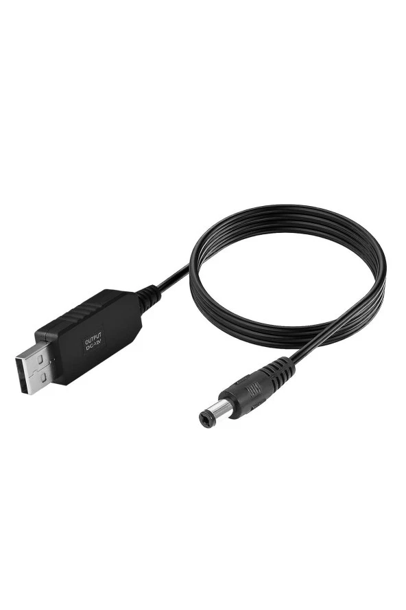 USB DC Dönüştürme Kablosu 5V 12V voltaj Yükseltme Kablosu 5.5x2.5mm Usb to DC smart step-up cable ürün görseli 1