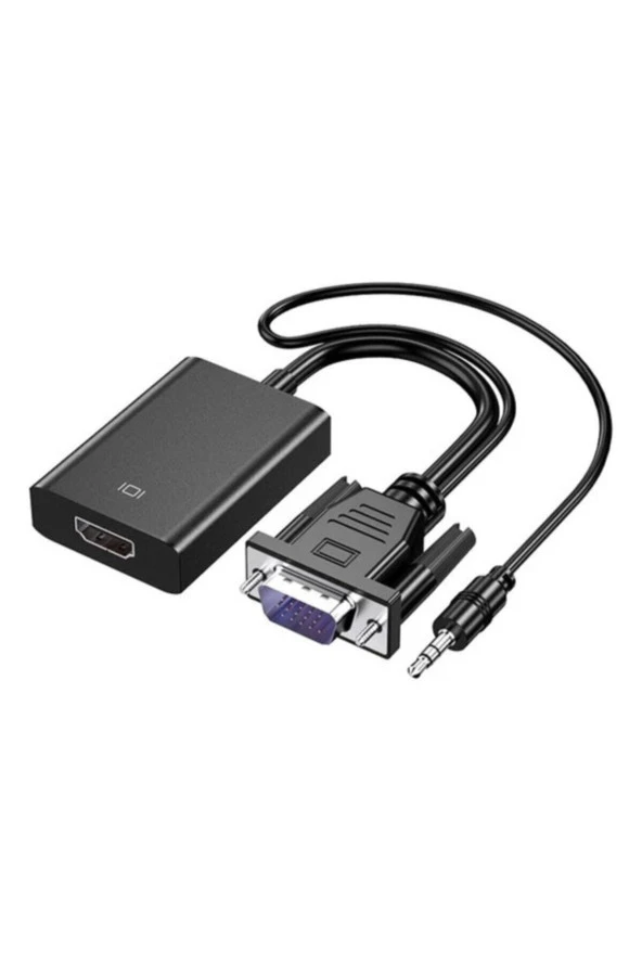 Aktif Vga To Hdmı 3.5mm Aux Kablo + Micru Usb Dönüştürücü ürün görseli 1