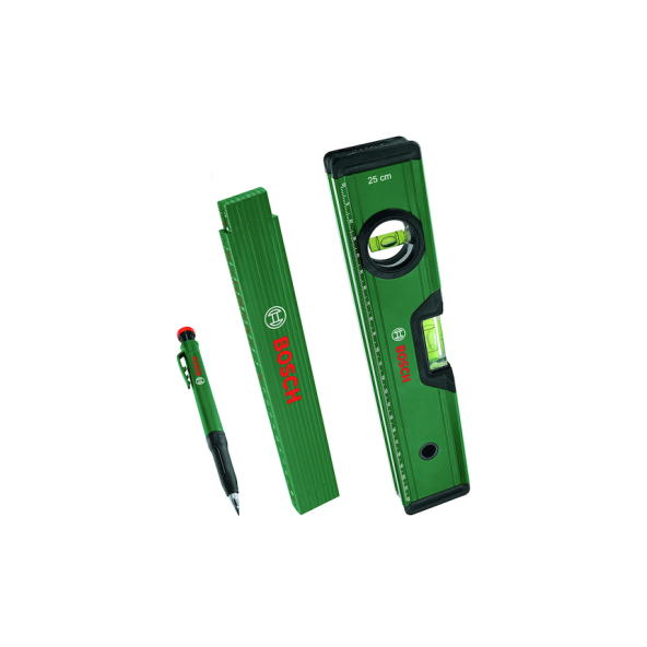 Bosch Su Terazisi - Katlanır Metre - Kalemli İşaretleme Seti - 1600A02W7S ürün görseli 1