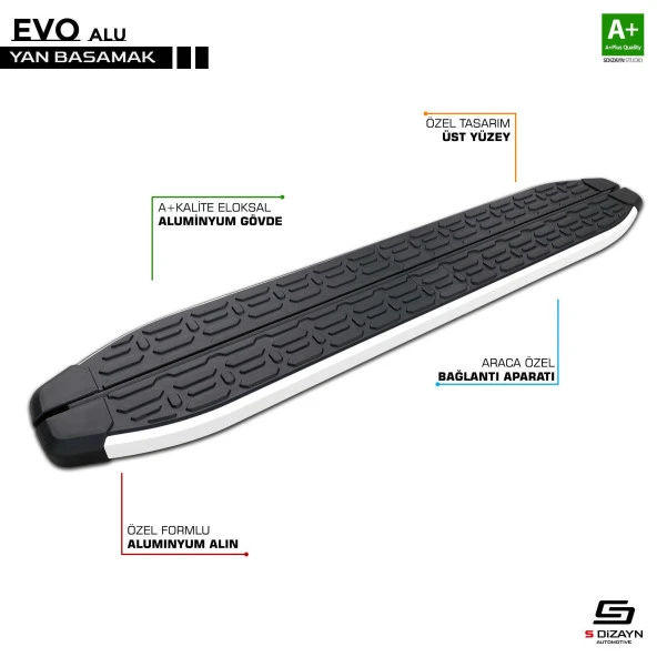 S-Dizayn Land Rover Range Rover Sport Evo Aluminyum Yan Basamak 183 Cm 2005-2013 ürün görseli 1
