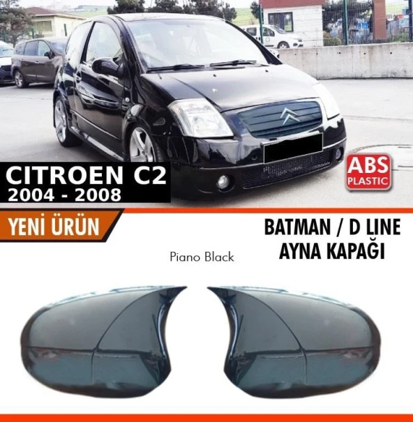 Citroen C2 Batman Ayna Kapağı Piano Black / 2004-2008 ürün görseli 1