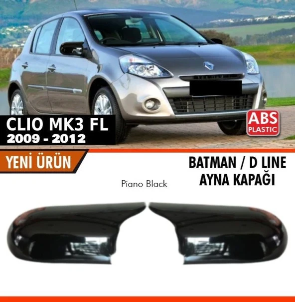 Renault Clio mk3 Makyajlı Batman Ayna Kapağı Piano Black / 2009-2012 ürün görseli 1