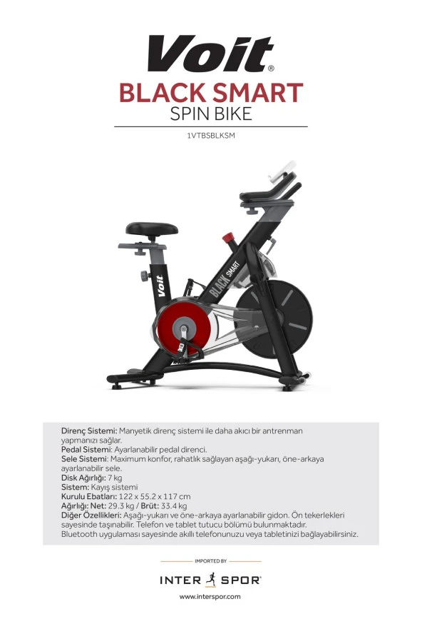 BLACK MANYETİK SMART SPIN BIKE - Resim 2