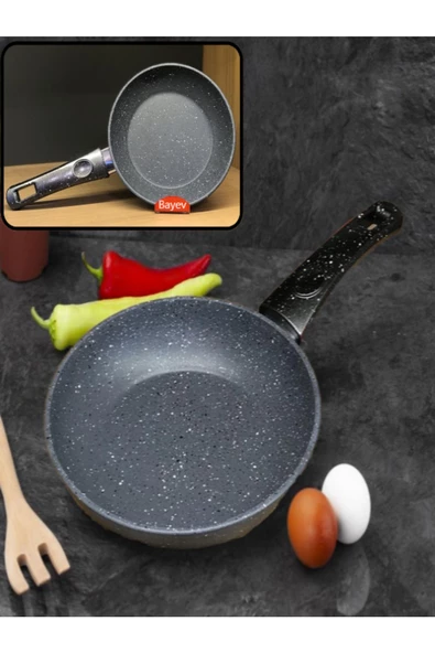 Granit 18 Cm Tekli Tava Siyah - Omlet Tavası Kahvaltılık Sos Tava ürün görseli 1
