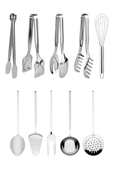 10 Parça Mutfak Servis, Pasta, Makarna, Salata Maşası Ve Kepçe, Kevgir, Kaşık, Spatula Seti ürün görseli 1