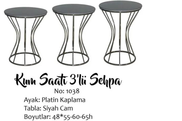 Brc 13390 Kumsaat Model Düz SİYAH Desen Metal Çelik PLATİN Renk Kaplama El Yapım ürün görseli 1