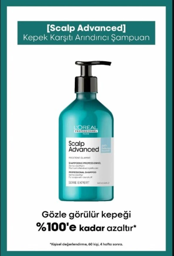 Loreal Professionnel Scalp Advanced Kepek Karşıtı Profesyonel Şampuan 500 ml ürün görseli 1