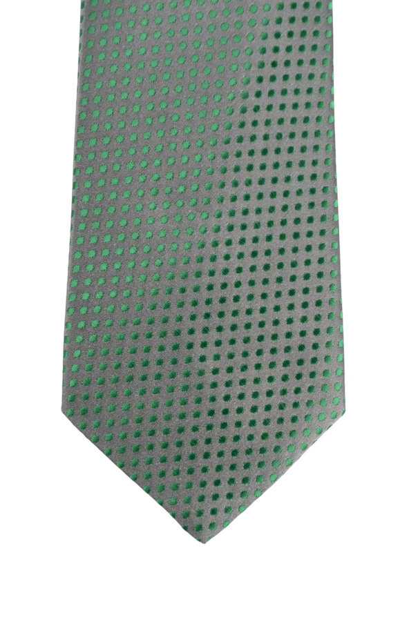 Cengiz İnler Puantiye Desenli Mendilli Mikrofiber Erkek Kravat ürün görseli 1