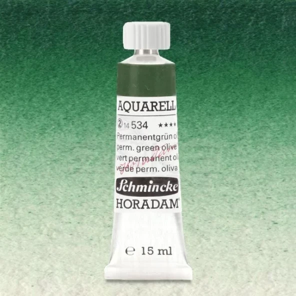 Schmincke Horadam Aquarell Tube 15ml Seri 2 Permanent Green Olive 534 ürün görseli 1