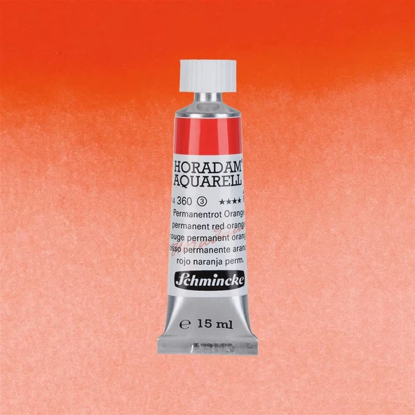 Schmincke Horadam Aquarell Tube 15ml Seri 3 Permanent Red Orange 360 ürün görseli 1