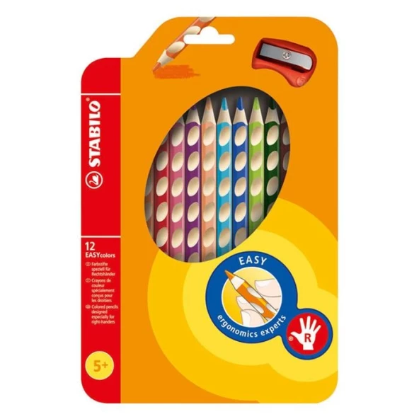 STABİLO 332 EASY COLORS SAĞ EL KURU BOYA KALEMİ 12 RENK ürün görseli 1