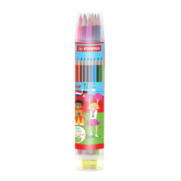 STABİLO 1212-77 COLOR KURU BOYA 12 RENK PLASTİK TÜP ürün görseli 1
