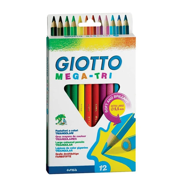 Giotto Mega-Tri Jumbo Kuruboya Kalemi 12 Renk 220600TR ürün görseli 1