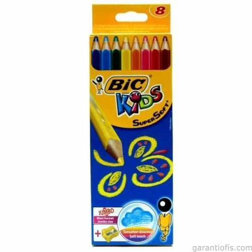 Bic Üçgen Gövde Yumuşak Uçlu Jumbo Kuru Boya Kalemi (8 Renk) ürün görseli 1