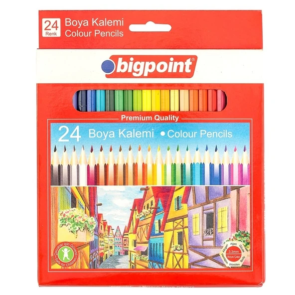 Bigpoint 24 Renk Kuru Boya Kalemi Tam Boy ürün görseli 1