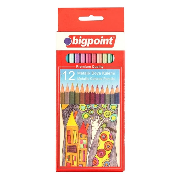 Bigpoint Metalik Kuru Boya Kalemi 12 Renk ürün görseli 1