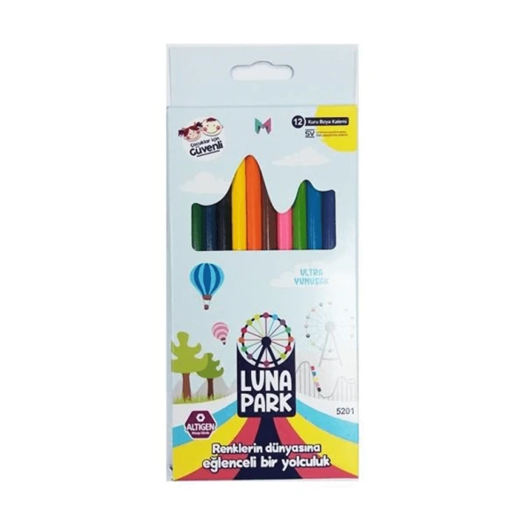 Masaüstü 5201 Lunapark Kuruboya Kalemi 12 Renk ürün görseli 1