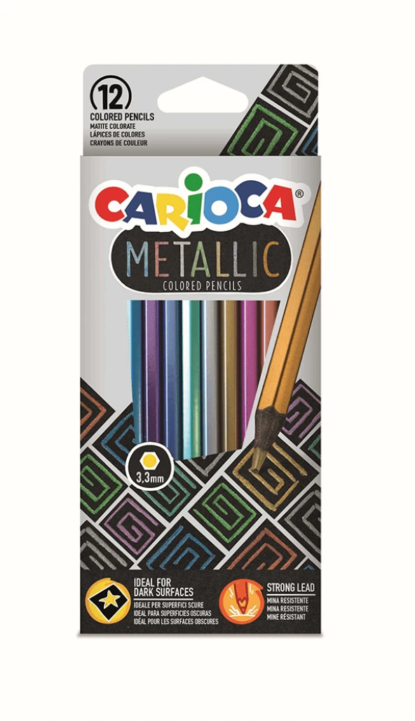 Carioca Metalik Kuru Boya 12’Li 43164 ürün görseli 1