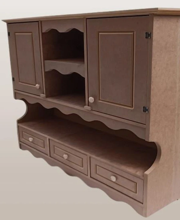 Hobi ADN 90357 Mutfak Dolap Terek Klasik Model CNC Kesim Ahşap MDF Ham El Yapım ürün görseli 1