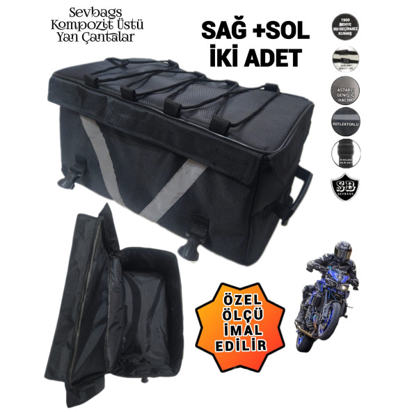 Sevbags Motorsiklet Kompozit Üstü Yan Çantalar Sağ Sol İki Adet ürün görseli 1