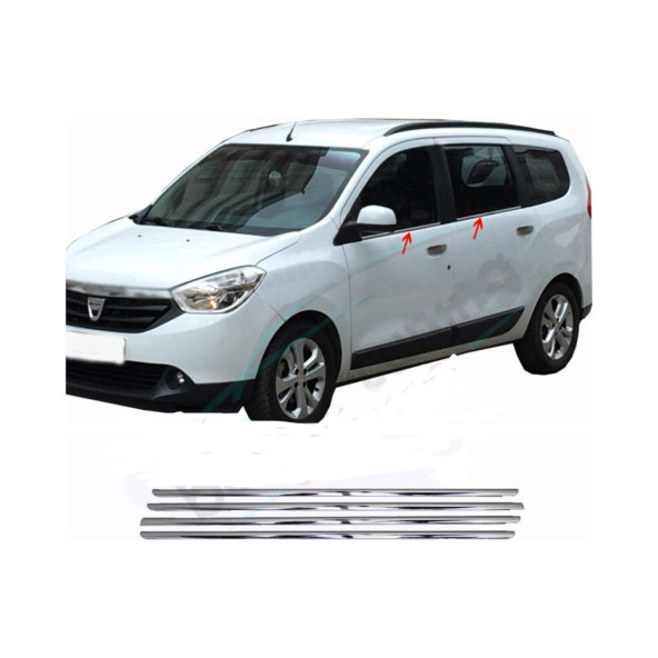 Dacia Lodgy  Krom Cam Çıtası 4 Parça 2013 ve sonrası Paslanmaz Çelik ürün görseli 1