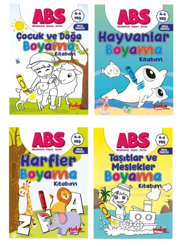 Pinokyo Okul Öncesi Akademik Başarı Boyama Seti 4 Kitap (4 - 6 Yaş) ürün görseli 1
