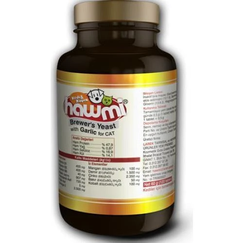Hawmi Brewers Yeast Garlic Sarımsak ve Maya Kediler İçin 90 Tablet ürün görseli 1
