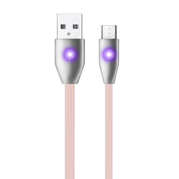 LinkTech K484 Micro USB Yassı Işıklı 1.2mt Şarj ve Data Kablosu - Resim 3