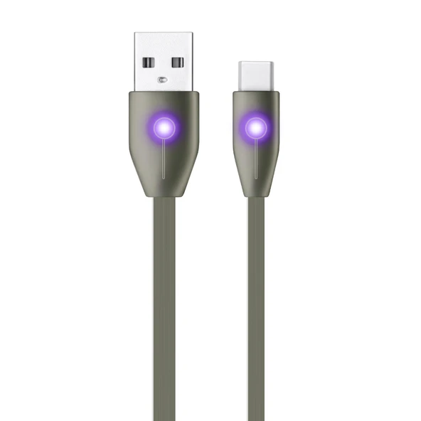 LinkTech K486 Type-C Led Işıklı 1.2mt Yassı Şarj ve Data Kablosu - Resim 4