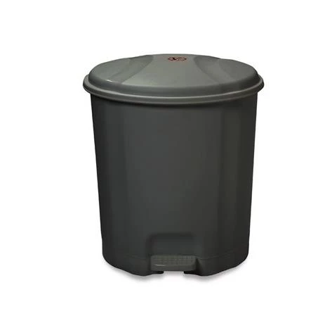 Motek Elit Pedallı Plastik Çöp Kovası İç Kovalı 12 LT Antrasit Siyah ürün görseli 1