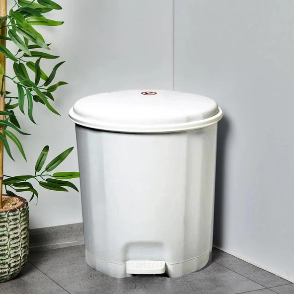Motek Elit Pedallı Plastik Çöp Kovası İç Kovalı 22 LT Beyaz ürün görseli 1