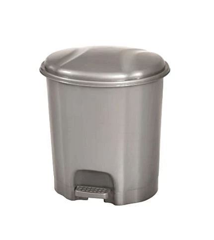 Motek Elit Pedallı Plastik Çöp Kovası İç Kovalı 6 LT Gümüş Gri ürün görseli 1