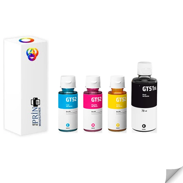 Hp GT51XL-52 GT5820/ GT5810/ 415/ 315/ Smart tank 500-515-530 4 Renk Mürekkep Set ürün görseli 1