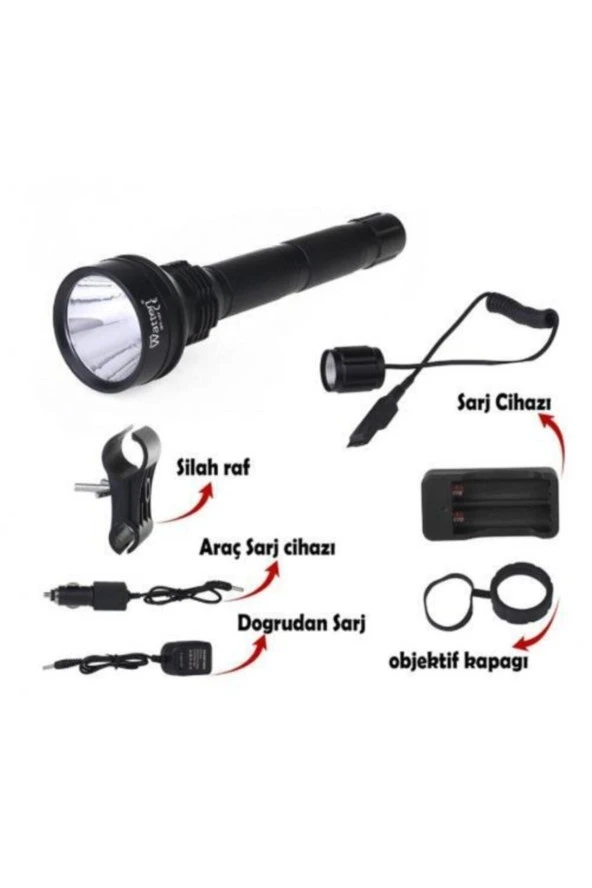 Watton Wt-147 T6 Led El Feneri Çok Kuvvetli ürün görseli 1