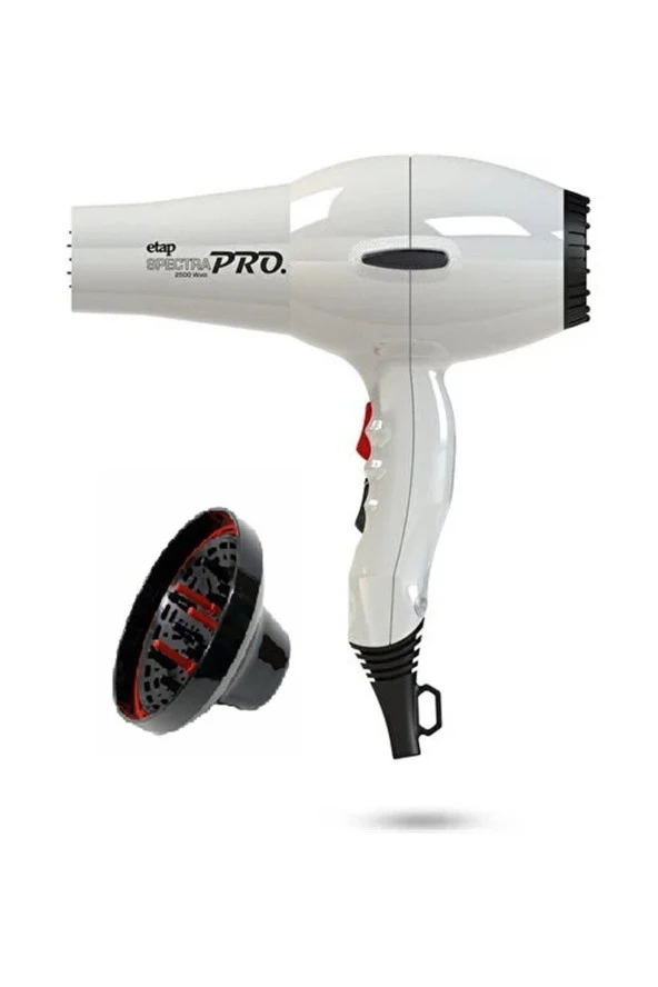 Etap Spectra Pro Profesyonel Seri İtalyan Motor 2500 Watt Beyaz Fön Makinesi Ve Difüzör ürün görseli 1