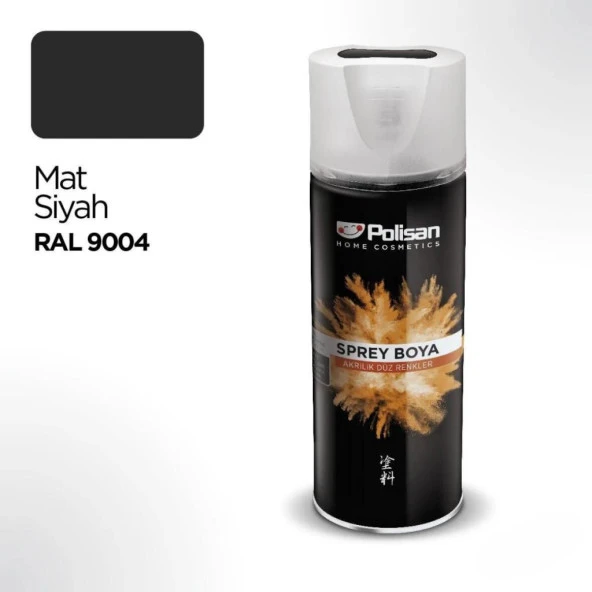 Polisan Akrilik Mat Siyah Sprey Boya 400 ml - RAL 9004 ürün görseli 1